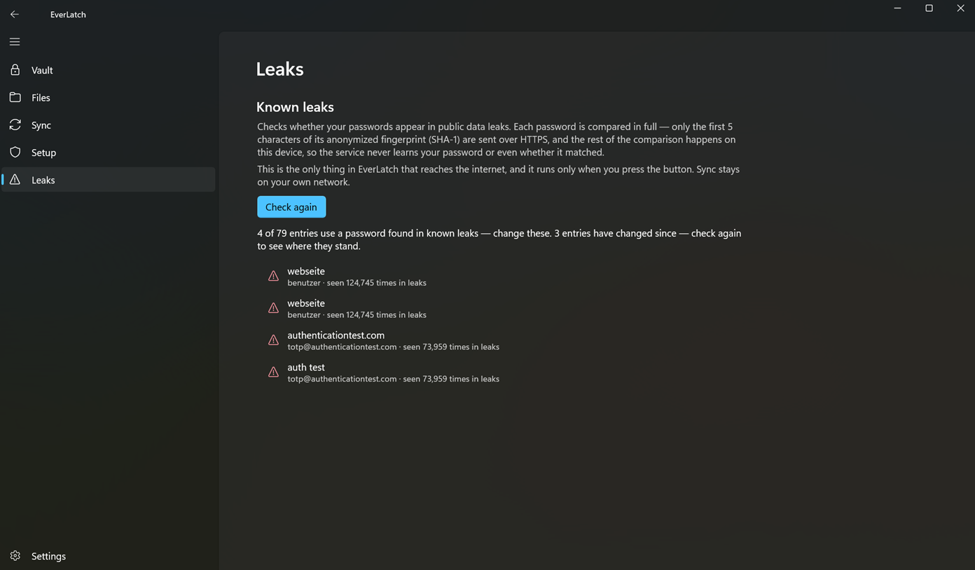known-leaks check