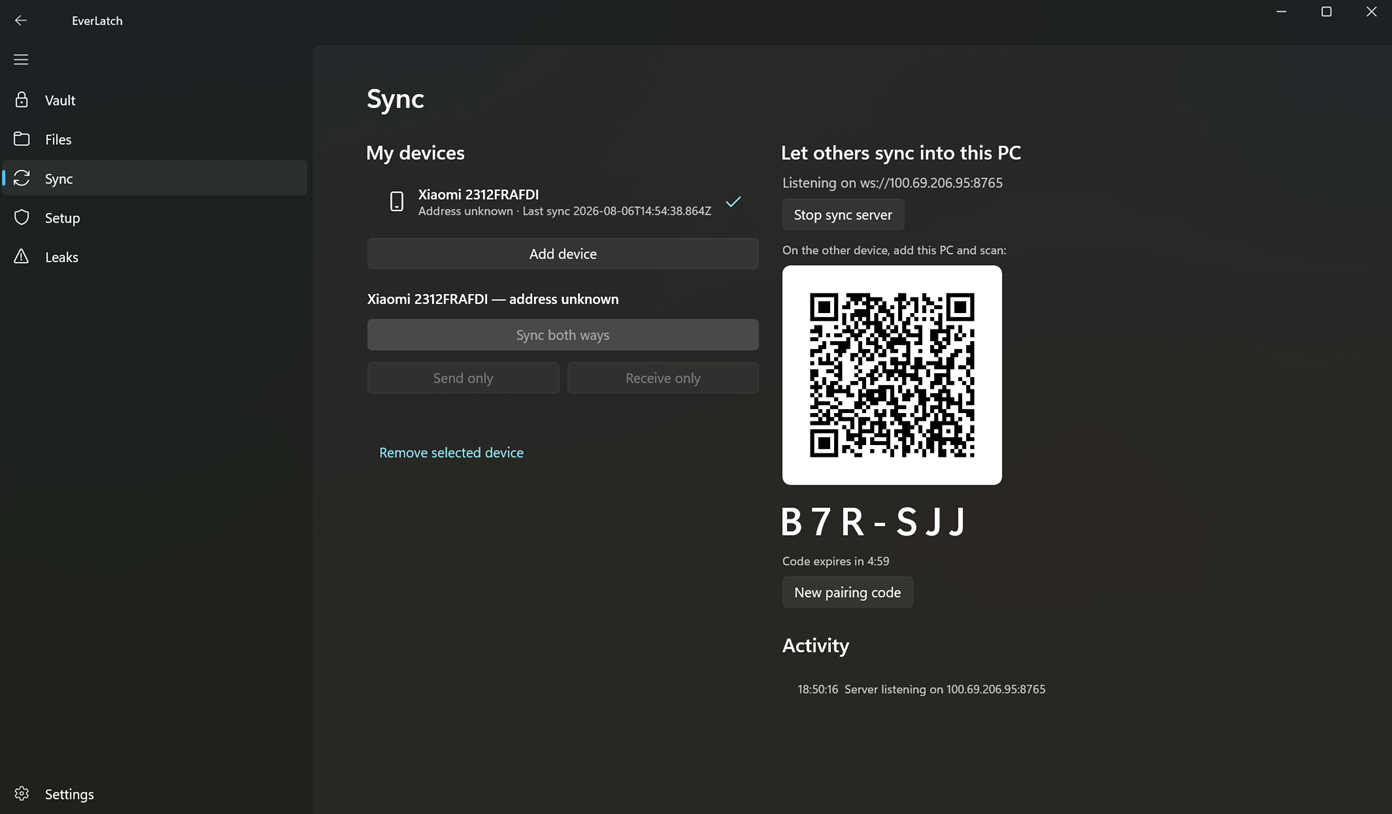 sync on desktop