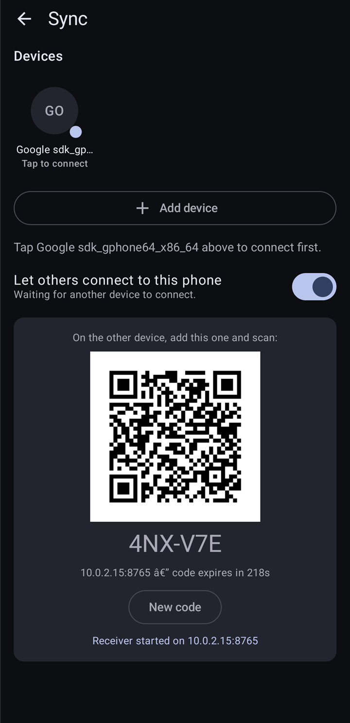 sync on phone